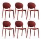 Scandinavian Plastic Dining Chair Open Back Side Chair with 4 Legs for Home Use Burgundy Plastic & Acrylic 6 Piece Set Clearhalo ' kitchen&dining_furn' 'Dining Chairs' 'Dining Tables & Seating' 'dining_chair' 'furn' 'furn_dining_chair' 'Furniture' 'furniture_dining_chair' 'Kitchen & Dining Furniture' 'kitchen' 3836563