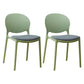 Scandinavian Plastic Dining Chair Open Back Side Chair with 4 Legs for Home Use Light Green Fabric 2 Piece Set Clearhalo ' kitchen&dining_furn' 'Dining Chairs' 'Dining Tables & Seating' 'dining_chair' 'furn' 'furn_dining_chair' 'Furniture' 'furniture_dining_chair' 'Kitchen & Dining Furniture' 'kitchen' 3836564