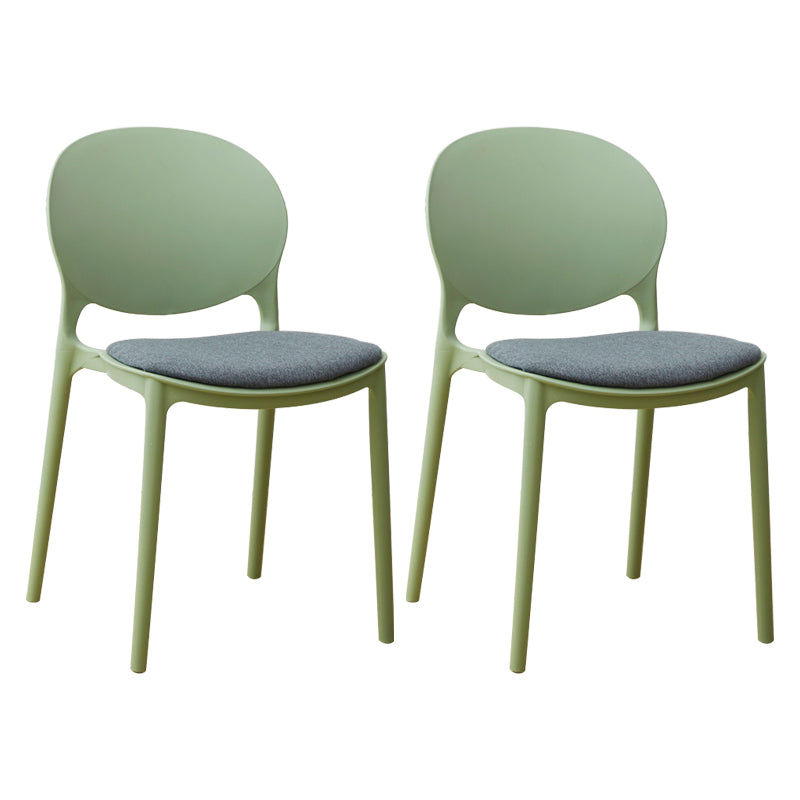 Scandinavian Plastic Dining Chair Open Back Side Chair with 4 Legs for Home Use Light Green Fabric 2 Piece Set Clearhalo ' kitchen&dining_furn' 'Dining Chairs' 'Dining Tables & Seating' 'dining_chair' 'furn' 'furn_dining_chair' 'Furniture' 'furniture_dining_chair' 'Kitchen & Dining Furniture' 'kitchen' 3836564