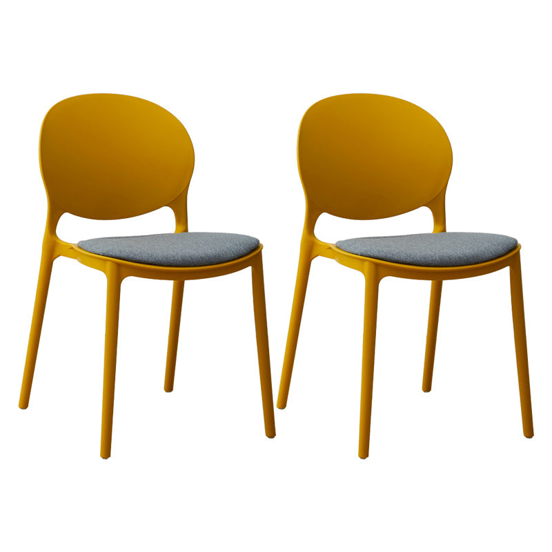 Scandinavian Plastic Dining Chair Open Back Side Chair with 4 Legs for Home Use Ginger Fabric 2 Piece Set Clearhalo ' kitchen&dining_furn' 'Dining Chairs' 'Dining Tables & Seating' 'dining_chair' 'furn' 'furn_dining_chair' 'Furniture' 'furniture_dining_chair' 'Kitchen & Dining Furniture' 'kitchen' 3836567