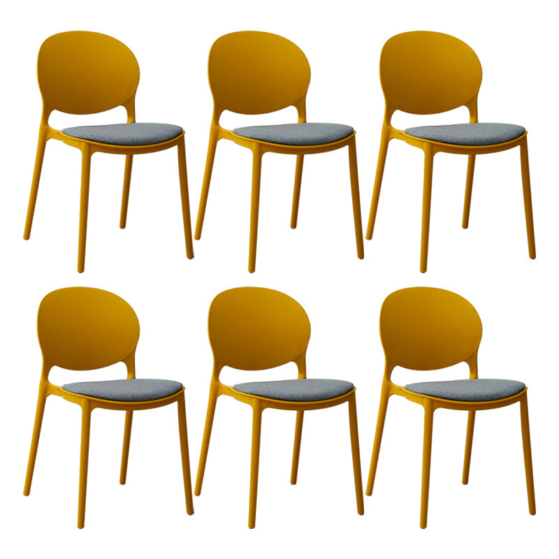 Scandinavian Plastic Dining Chair Open Back Side Chair with 4 Legs for Home Use Ginger Fabric 6 Piece Set Clearhalo ' kitchen&dining_furn' 'Dining Chairs' 'Dining Tables & Seating' 'dining_chair' 'furn' 'furn_dining_chair' 'Furniture' 'furniture_dining_chair' 'Kitchen & Dining Furniture' 'kitchen' 3836569