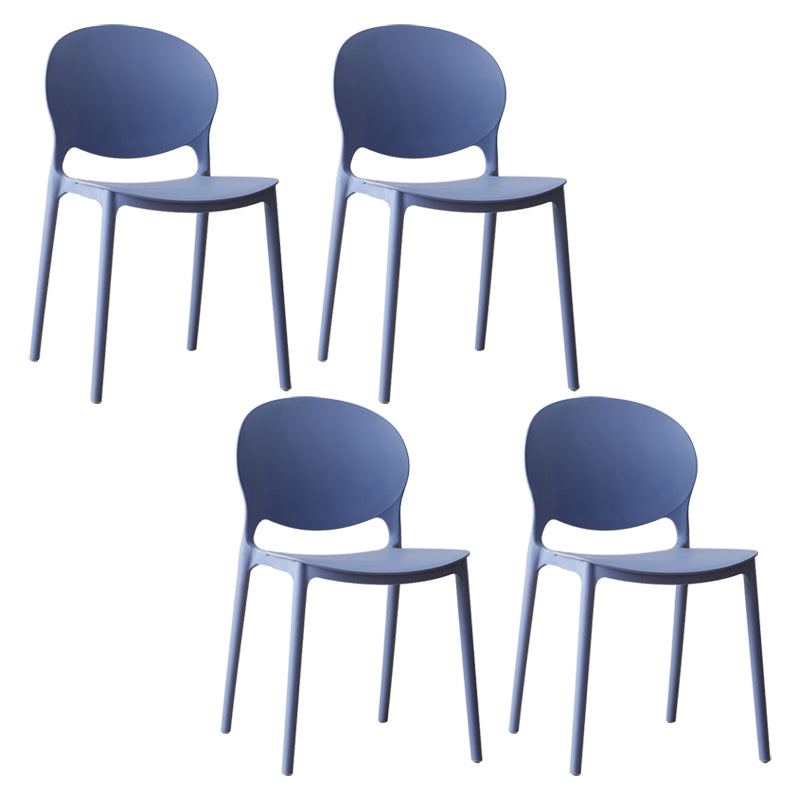 Scandinavian Plastic Dining Chair Open Back Side Chair with 4 Legs for Home Use Purple Plastic & Acrylic 4 Piece Set Clearhalo ' kitchen&dining_furn' 'Dining Chairs' 'Dining Tables & Seating' 'dining_chair' 'furn' 'furn_dining_chair' 'Furniture' 'furniture_dining_chair' 'Kitchen & Dining Furniture' 'kitchen' 3836571