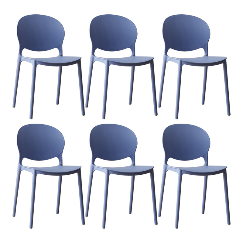 Scandinavian Plastic Dining Chair Open Back Side Chair with 4 Legs for Home Use Purple Plastic & Acrylic 6 Piece Set Clearhalo ' kitchen&dining_furn' 'Dining Chairs' 'Dining Tables & Seating' 'dining_chair' 'furn' 'furn_dining_chair' 'Furniture' 'furniture_dining_chair' 'Kitchen & Dining Furniture' 'kitchen' 3836572