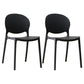 Scandinavian Plastic Dining Chair Open Back Side Chair with 4 Legs for Home Use Black Plastic & Acrylic 2 Piece Set Clearhalo ' kitchen&dining_furn' 'Dining Chairs' 'Dining Tables & Seating' 'dining_chair' 'furn' 'furn_dining_chair' 'Furniture' 'furniture_dining_chair' 'Kitchen & Dining Furniture' 'kitchen' 3836573