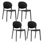 Scandinavian Plastic Dining Chair Open Back Side Chair with 4 Legs for Home Use Black Plastic & Acrylic 4 Piece Set Clearhalo ' kitchen&dining_furn' 'Dining Chairs' 'Dining Tables & Seating' 'dining_chair' 'furn' 'furn_dining_chair' 'Furniture' 'furniture_dining_chair' 'Kitchen & Dining Furniture' 'kitchen' 3836574