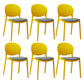 Scandinavian Plastic Dining Chair Open Back Side Chair with 4 Legs for Home Use Yellow Fabric 6 Piece Set Clearhalo ' kitchen&dining_furn' 'Dining Chairs' 'Dining Tables & Seating' 'dining_chair' 'furn' 'furn_dining_chair' 'Furniture' 'furniture_dining_chair' 'Kitchen & Dining Furniture' 'kitchen' 3836584