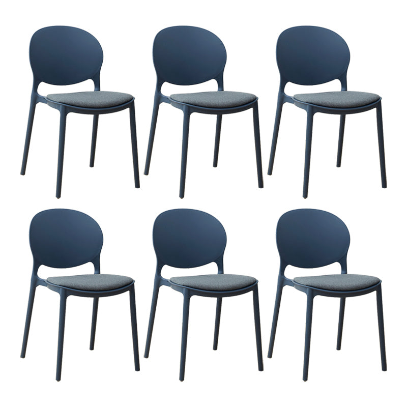 Scandinavian Plastic Dining Chair Open Back Side Chair with 4 Legs for Home Use Gray Blue Fabric 6 Piece Set Clearhalo ' kitchen&dining_furn' 'Dining Chairs' 'Dining Tables & Seating' 'dining_chair' 'furn' 'furn_dining_chair' 'Furniture' 'furniture_dining_chair' 'Kitchen & Dining Furniture' 'kitchen' 3836590