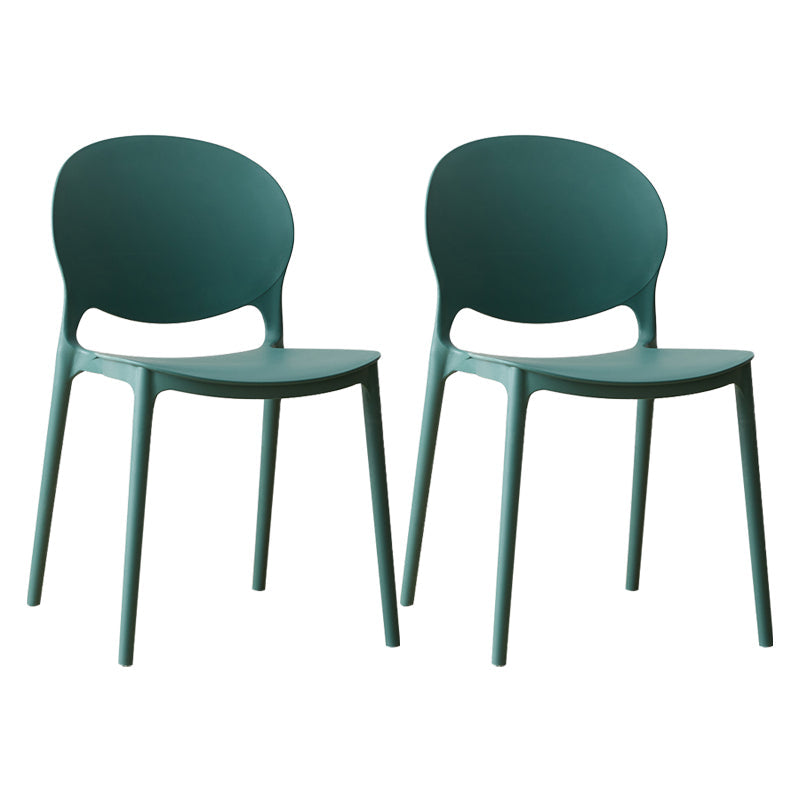 Scandinavian Plastic Dining Chair Open Back Side Chair with 4 Legs for Home Use Blackish Green Plastic & Acrylic 2 Piece Set Clearhalo ' kitchen&dining_furn' 'Dining Chairs' 'Dining Tables & Seating' 'dining_chair' 'furn' 'furn_dining_chair' 'Furniture' 'furniture_dining_chair' 'Kitchen & Dining Furniture' 'kitchen' 3836597