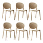 Scandinavian Plastic Dining Chair Open Back Side Chair with 4 Legs for Home Use Camel Plastic & Acrylic 6 Piece Set Clearhalo ' kitchen&dining_furn' 'Dining Chairs' 'Dining Tables & Seating' 'dining_chair' 'furn' 'furn_dining_chair' 'Furniture' 'furniture_dining_chair' 'Kitchen & Dining Furniture' 'kitchen' 3836602