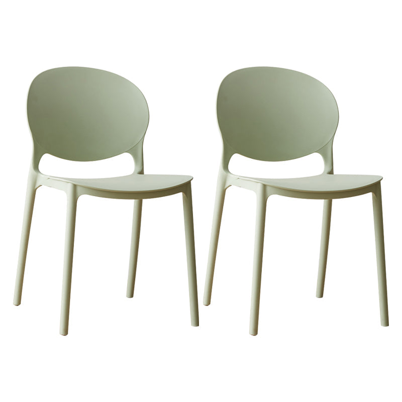 Scandinavian Plastic Dining Chair Open Back Side Chair with 4 Legs for Home Use Light Green Plastic & Acrylic 2 Piece Set Clearhalo ' kitchen&dining_furn' 'Dining Chairs' 'Dining Tables & Seating' 'dining_chair' 'furn' 'furn_dining_chair' 'Furniture' 'furniture_dining_chair' 'Kitchen & Dining Furniture' 'kitchen' 3836606