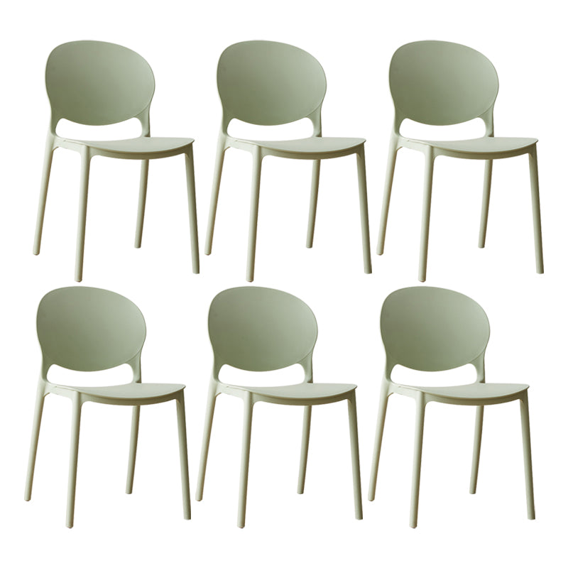 Scandinavian Plastic Dining Chair Open Back Side Chair with 4 Legs for Home Use Light Green Plastic & Acrylic 6 Piece Set Clearhalo ' kitchen&dining_furn' 'Dining Chairs' 'Dining Tables & Seating' 'dining_chair' 'furn' 'furn_dining_chair' 'Furniture' 'furniture_dining_chair' 'Kitchen & Dining Furniture' 'kitchen' 3836608