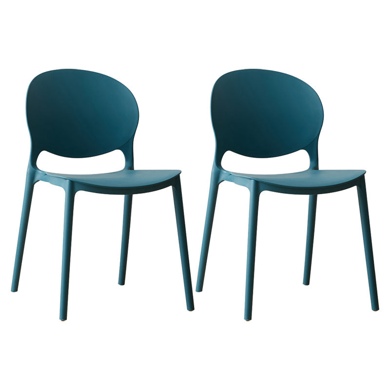 Scandinavian Plastic Dining Chair Open Back Side Chair with 4 Legs for Home Use Blue Plastic & Acrylic 2 Piece Set Clearhalo ' kitchen&dining_furn' 'Dining Chairs' 'Dining Tables & Seating' 'dining_chair' 'furn' 'furn_dining_chair' 'Furniture' 'furniture_dining_chair' 'Kitchen & Dining Furniture' 'kitchen' 3836612