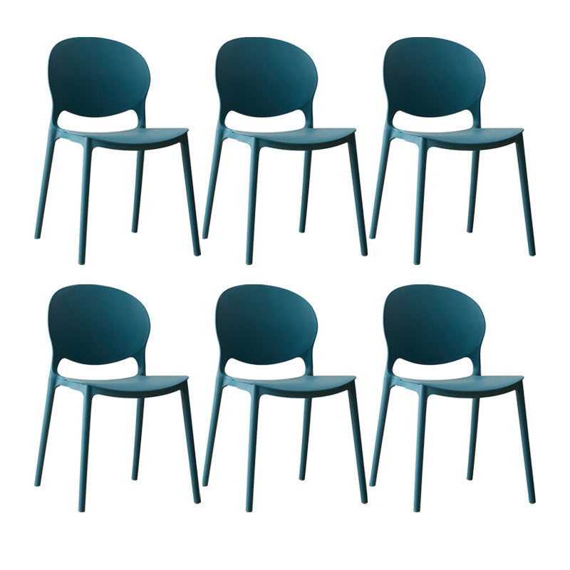 Scandinavian Plastic Dining Chair Open Back Side Chair with 4 Legs for Home Use Blue Plastic & Acrylic 6 Piece Set Clearhalo ' kitchen&dining_furn' 'Dining Chairs' 'Dining Tables & Seating' 'dining_chair' 'furn' 'furn_dining_chair' 'Furniture' 'furniture_dining_chair' 'Kitchen & Dining Furniture' 'kitchen' 3836614