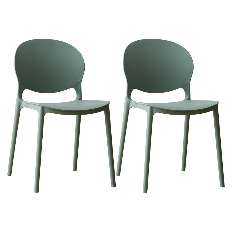 Scandinavian Plastic Dining Chair Open Back Side Chair with 4 Legs for Home Use Green Plastic & Acrylic 2 Piece Set Clearhalo ' kitchen&dining_furn' 'Dining Chairs' 'Dining Tables & Seating' 'dining_chair' 'furn' 'furn_dining_chair' 'Furniture' 'furniture_dining_chair' 'Kitchen & Dining Furniture' 'kitchen' 3836618