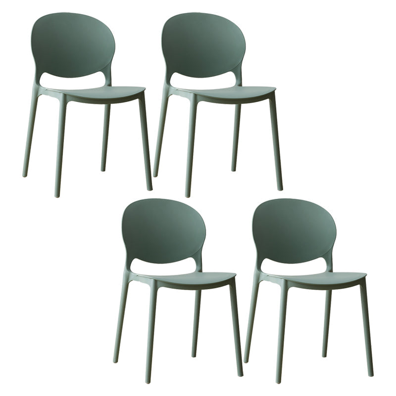 Scandinavian Plastic Dining Chair Open Back Side Chair with 4 Legs for Home Use Green Plastic & Acrylic 4 Piece Set Clearhalo ' kitchen&dining_furn' 'Dining Chairs' 'Dining Tables & Seating' 'dining_chair' 'furn' 'furn_dining_chair' 'Furniture' 'furniture_dining_chair' 'Kitchen & Dining Furniture' 'kitchen' 3836619