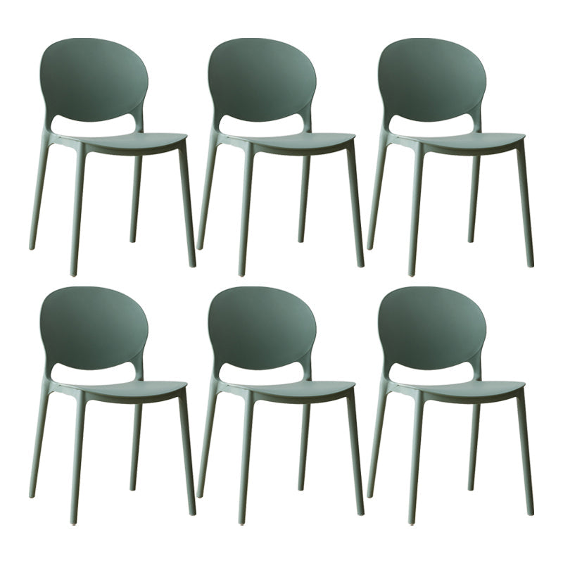 Scandinavian Plastic Dining Chair Open Back Side Chair with 4 Legs for Home Use Green Plastic & Acrylic 6 Piece Set Clearhalo ' kitchen&dining_furn' 'Dining Chairs' 'Dining Tables & Seating' 'dining_chair' 'furn' 'furn_dining_chair' 'Furniture' 'furniture_dining_chair' 'Kitchen & Dining Furniture' 'kitchen' 3836620