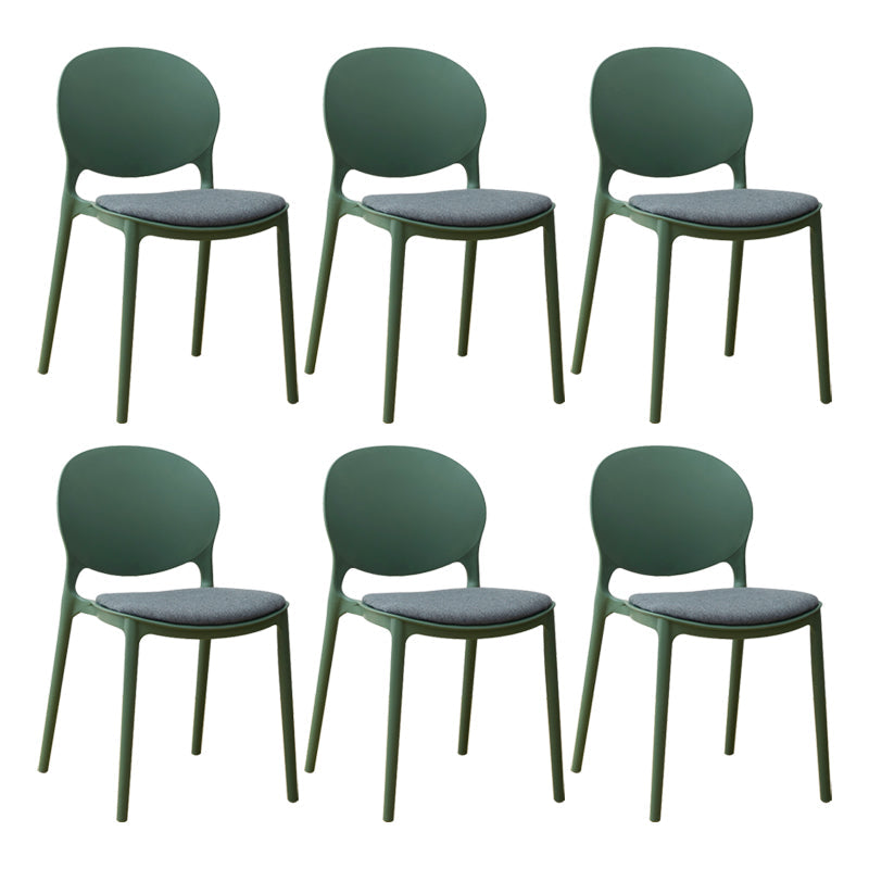 Scandinavian Plastic Dining Chair Open Back Side Chair with 4 Legs for Home Use Green Fabric 6 Piece Set Clearhalo ' kitchen&dining_furn' 'Dining Chairs' 'Dining Tables & Seating' 'dining_chair' 'furn' 'furn_dining_chair' 'Furniture' 'furniture_dining_chair' 'Kitchen & Dining Furniture' 'kitchen' 3836623