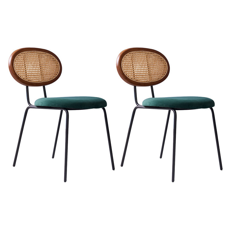 Nordic Style Armless Metal Dining Chairs Open Back Dining Side Chair for Home Use Blackish Green 2 Piece Set Clearhalo ' kitchen&dining_furn' 'Accueil' 'Dining Chairs' 'Dining Tables & Seating' 'dining_chair' 'furn' 'furn_dining_chair' 'Furniture' 'furniture_dining_chair' 'Kitchen & Dining Furniture' 'Kitchen Furniture' 'kitchen' 3836628