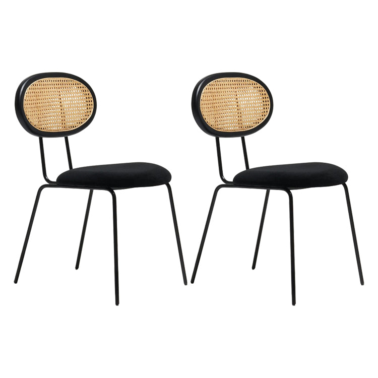 Nordic Style Armless Metal Dining Chairs Open Back Dining Side Chair for Home Use Black 2 Piece Set Clearhalo ' kitchen&dining_furn' 'Accueil' 'Dining Chairs' 'Dining Tables & Seating' 'dining_chair' 'furn' 'furn_dining_chair' 'Furniture' 'furniture_dining_chair' 'Kitchen & Dining Furniture' 'Kitchen Furniture' 'kitchen' 3836633