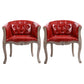 Upholstered Dining Arm Chair Tufted Dining Armchairs with Rubberwood Legs Red 2 Piece Set Clearhalo ' kitchen&dining_furn' 'Dining Chairs' 'Dining Tables & Seating' 'dining_chair' 'furn' 'furn_dining_chair' 'Furniture' 'furniture_dining_chair' 'Kitchen & Dining Furniture' 'kitchen' 3836645