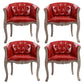Upholstered Dining Arm Chair Tufted Dining Armchairs with Rubberwood Legs Red 4 Piece Set Clearhalo ' kitchen&dining_furn' 'Dining Chairs' 'Dining Tables & Seating' 'dining_chair' 'furn' 'furn_dining_chair' 'Furniture' 'furniture_dining_chair' 'Kitchen & Dining Furniture' 'kitchen' 3836647