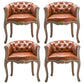 Upholstered Dining Arm Chair Tufted Dining Armchairs with Rubberwood Legs Orange 4 Piece Set Clearhalo ' kitchen&dining_furn' 'Dining Chairs' 'Dining Tables & Seating' 'dining_chair' 'furn' 'furn_dining_chair' 'Furniture' 'furniture_dining_chair' 'Kitchen & Dining Furniture' 'kitchen' 3836652