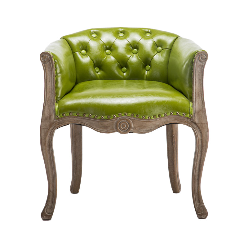 Upholstered Dining Arm Chair Tufted Dining Armchairs with Rubberwood Legs Green 1 Piece Clearhalo ' kitchen&dining_furn' 'Dining Chairs' 'Dining Tables & Seating' 'dining_chair' 'furn' 'furn_dining_chair' 'Furniture' 'furniture_dining_chair' 'Kitchen & Dining Furniture' 'kitchen' 3836654
