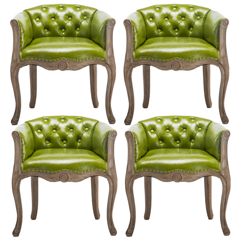 Upholstered Dining Arm Chair Tufted Dining Armchairs with Rubberwood Legs Green 4 Piece Set Clearhalo ' kitchen&dining_furn' 'Dining Chairs' 'Dining Tables & Seating' 'dining_chair' 'furn' 'furn_dining_chair' 'Furniture' 'furniture_dining_chair' 'Kitchen & Dining Furniture' 'kitchen' 3836659