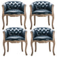 Upholstered Dining Arm Chair Tufted Dining Armchairs with Rubberwood Legs Dark Blue 4 Piece Set Clearhalo ' kitchen&dining_furn' 'Dining Chairs' 'Dining Tables & Seating' 'dining_chair' 'furn' 'furn_dining_chair' 'Furniture' 'furniture_dining_chair' 'Kitchen & Dining Furniture' 'kitchen' 3836670