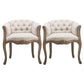 Upholstered Dining Arm Chair Tufted Dining Armchairs with Rubberwood Legs Off-White 2 Piece Set Clearhalo ' kitchen&dining_furn' 'Dining Chairs' 'Dining Tables & Seating' 'dining_chair' 'furn' 'furn_dining_chair' 'Furniture' 'furniture_dining_chair' 'Kitchen & Dining Furniture' 'kitchen' 3836671