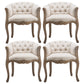 Upholstered Dining Arm Chair Tufted Dining Armchairs with Rubberwood Legs Off-White 4 Piece Set Clearhalo ' kitchen&dining_furn' 'Dining Chairs' 'Dining Tables & Seating' 'dining_chair' 'furn' 'furn_dining_chair' 'Furniture' 'furniture_dining_chair' 'Kitchen & Dining Furniture' 'kitchen' 3836672