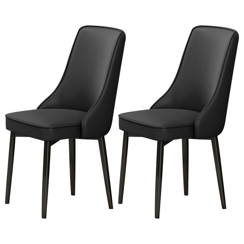 Scandinavian Style Metal Dining Chairs Dining Room Parsons Armless Chair Black 2 Piece Set Black Clearhalo ' kitchen&dining_furn' 'Dining Chairs' 'Dining Tables & Seating' 'dining_chair' 'furn' 'furn_dining_chair' 'Furniture' 'furniture_dining_chair' 'Kitchen & Dining Furniture' 'kitchen' 3836674