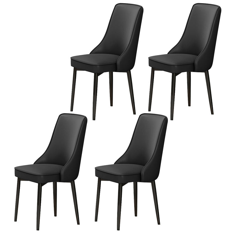 Scandinavian Style Metal Dining Chairs Dining Room Parsons Armless Chair Black 4 Piece Set Black Clearhalo ' kitchen&dining_furn' 'Dining Chairs' 'Dining Tables & Seating' 'dining_chair' 'furn' 'furn_dining_chair' 'Furniture' 'furniture_dining_chair' 'Kitchen & Dining Furniture' 'kitchen' 3836675