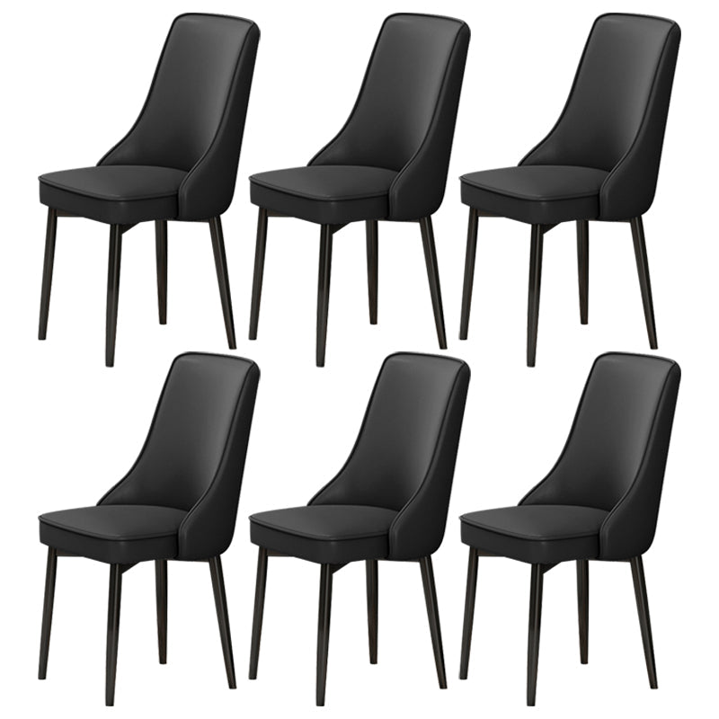 Scandinavian Style Metal Dining Chairs Dining Room Parsons Armless Chair Black 6 Piece Set Black Clearhalo ' kitchen&dining_furn' 'Dining Chairs' 'Dining Tables & Seating' 'dining_chair' 'furn' 'furn_dining_chair' 'Furniture' 'furniture_dining_chair' 'Kitchen & Dining Furniture' 'kitchen' 3836678