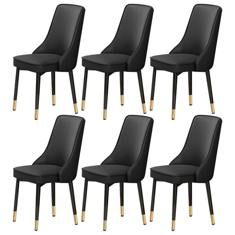 Scandinavian Style Metal Dining Chairs Dining Room Parsons Armless Chair Black 6 Piece Set Brass Gold Clearhalo ' kitchen&dining_furn' 'Dining Chairs' 'Dining Tables & Seating' 'dining_chair' 'furn' 'furn_dining_chair' 'Furniture' 'furniture_dining_chair' 'Kitchen & Dining Furniture' 'kitchen' 3836684