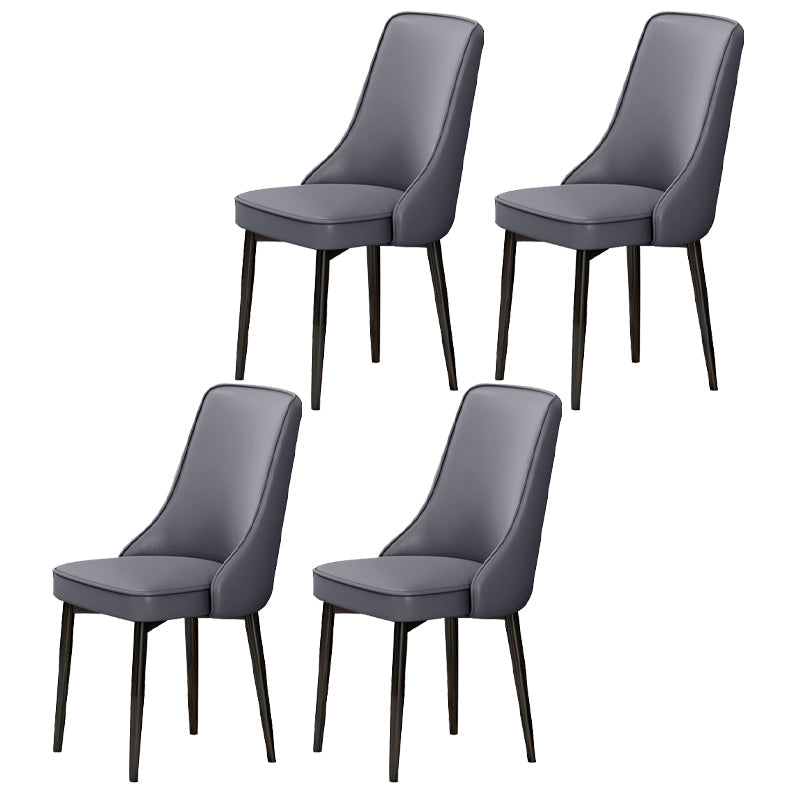 Scandinavian Style Metal Dining Chairs Dining Room Parsons Armless Chair Dark Gray 4 Piece Set Black Clearhalo ' kitchen&dining_furn' 'Dining Chairs' 'Dining Tables & Seating' 'dining_chair' 'furn' 'furn_dining_chair' 'Furniture' 'furniture_dining_chair' 'Kitchen & Dining Furniture' 'kitchen' 3836688