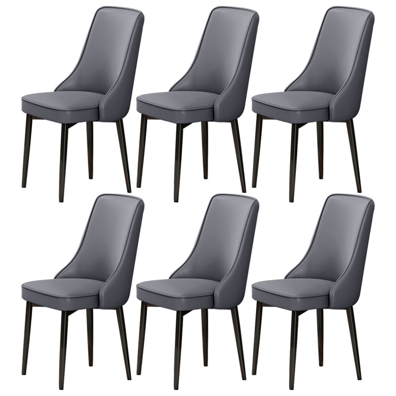 Scandinavian Style Metal Dining Chairs Dining Room Parsons Armless Chair Dark Gray 6 Piece Set Black Clearhalo ' kitchen&dining_furn' 'Dining Chairs' 'Dining Tables & Seating' 'dining_chair' 'furn' 'furn_dining_chair' 'Furniture' 'furniture_dining_chair' 'Kitchen & Dining Furniture' 'kitchen' 3836689