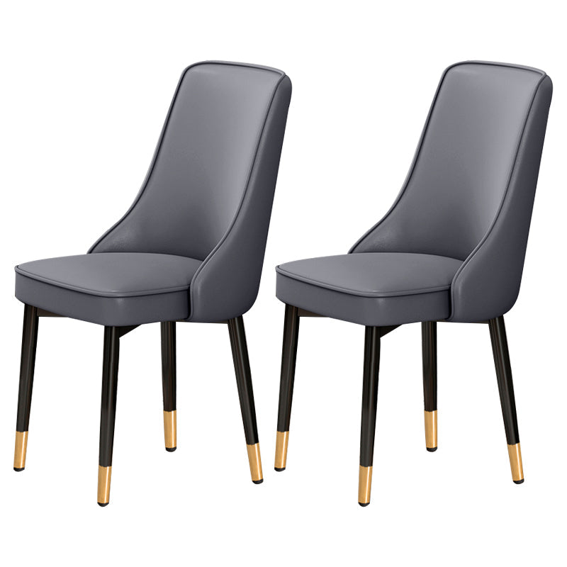 Scandinavian Style Metal Dining Chairs Dining Room Parsons Armless Chair Dark Gray 2 Piece Set Brass Gold Clearhalo ' kitchen&dining_furn' 'Dining Chairs' 'Dining Tables & Seating' 'dining_chair' 'furn' 'furn_dining_chair' 'Furniture' 'furniture_dining_chair' 'Kitchen & Dining Furniture' 'kitchen' 3836692