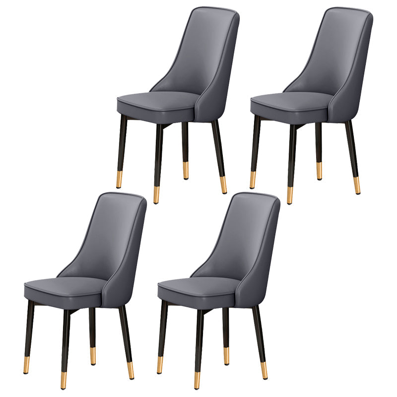 Scandinavian Style Metal Dining Chairs Dining Room Parsons Armless Chair Dark Gray 4 Piece Set Brass Gold Clearhalo ' kitchen&dining_furn' 'Dining Chairs' 'Dining Tables & Seating' 'dining_chair' 'furn' 'furn_dining_chair' 'Furniture' 'furniture_dining_chair' 'Kitchen & Dining Furniture' 'kitchen' 3836693