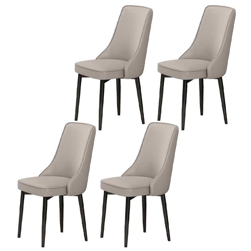 Scandinavian Style Metal Dining Chairs Dining Room Parsons Armless Chair Light Gray 4 Piece Set Black Clearhalo ' kitchen&dining_furn' 'Dining Chairs' 'Dining Tables & Seating' 'dining_chair' 'furn' 'furn_dining_chair' 'Furniture' 'furniture_dining_chair' 'Kitchen & Dining Furniture' 'kitchen' 3836698