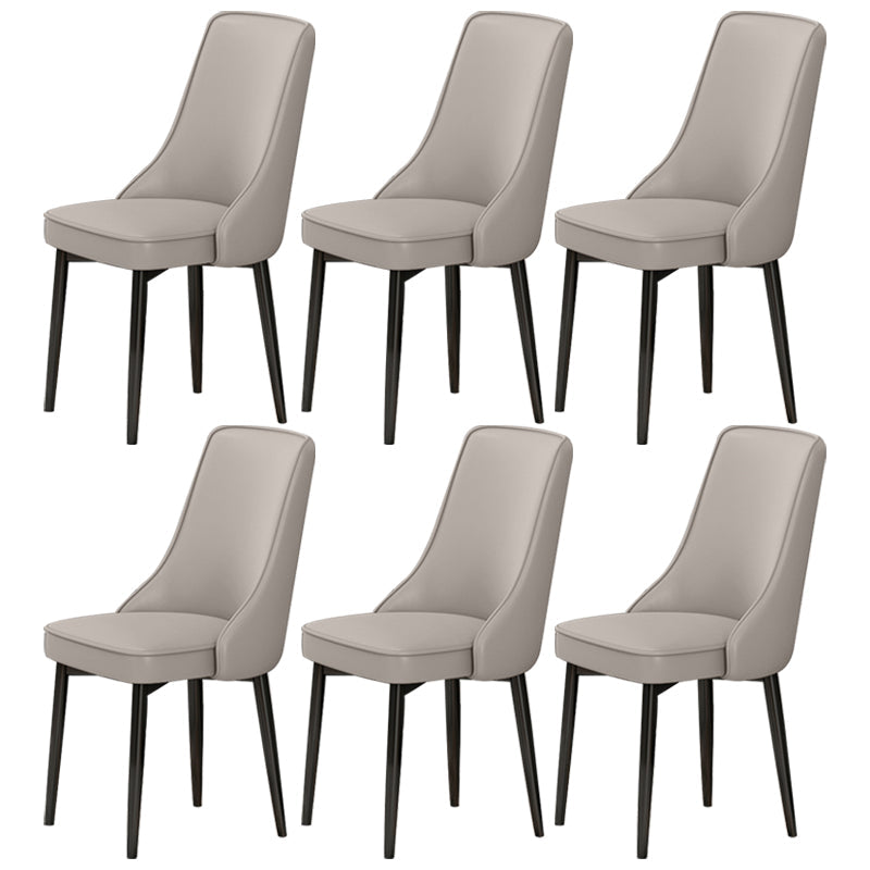 Scandinavian Style Metal Dining Chairs Dining Room Parsons Armless Chair Light Gray 6 Piece Set Black Clearhalo ' kitchen&dining_furn' 'Dining Chairs' 'Dining Tables & Seating' 'dining_chair' 'furn' 'furn_dining_chair' 'Furniture' 'furniture_dining_chair' 'Kitchen & Dining Furniture' 'kitchen' 3836699