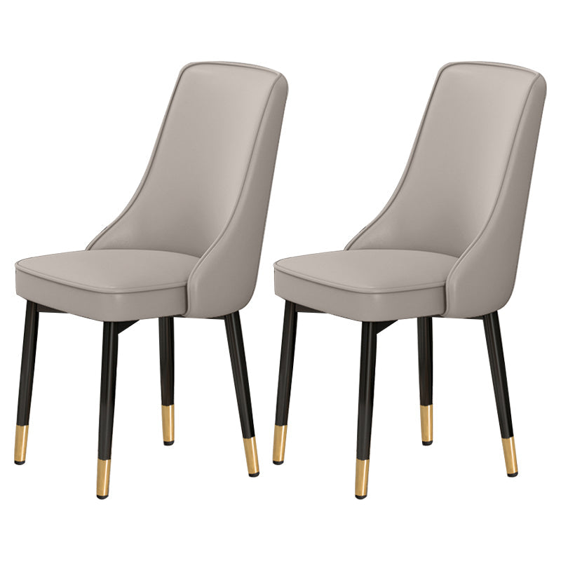 Scandinavian Style Metal Dining Chairs Dining Room Parsons Armless Chair Light Gray 2 Piece Set Brass Gold Clearhalo ' kitchen&dining_furn' 'Dining Chairs' 'Dining Tables & Seating' 'dining_chair' 'furn' 'furn_dining_chair' 'Furniture' 'furniture_dining_chair' 'Kitchen & Dining Furniture' 'kitchen' 3836700