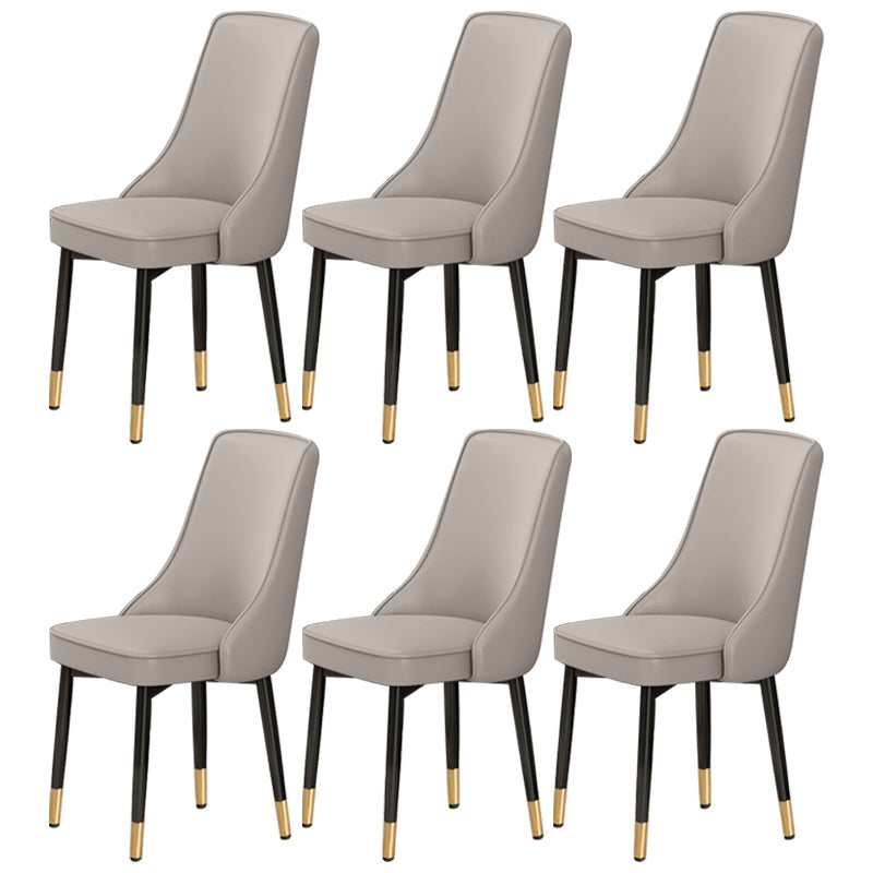 Scandinavian Style Metal Dining Chairs Dining Room Parsons Armless Chair Light Gray 6 Piece Set Brass Gold Clearhalo ' kitchen&dining_furn' 'Dining Chairs' 'Dining Tables & Seating' 'dining_chair' 'furn' 'furn_dining_chair' 'Furniture' 'furniture_dining_chair' 'Kitchen & Dining Furniture' 'kitchen' 3836702
