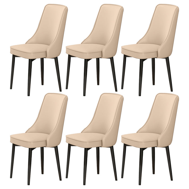 Scandinavian Style Metal Dining Chairs Dining Room Parsons Armless Chair Beige 6 Piece Set Black Clearhalo ' kitchen&dining_furn' 'Dining Chairs' 'Dining Tables & Seating' 'dining_chair' 'furn' 'furn_dining_chair' 'Furniture' 'furniture_dining_chair' 'Kitchen & Dining Furniture' 'kitchen' 3836705