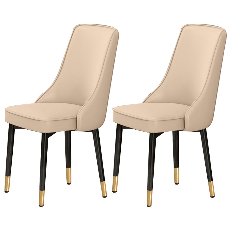 Scandinavian Style Metal Dining Chairs Dining Room Parsons Armless Chair Beige 2 Piece Set Brass Gold Clearhalo ' kitchen&dining_furn' 'Dining Chairs' 'Dining Tables & Seating' 'dining_chair' 'furn' 'furn_dining_chair' 'Furniture' 'furniture_dining_chair' 'Kitchen & Dining Furniture' 'kitchen' 3836706