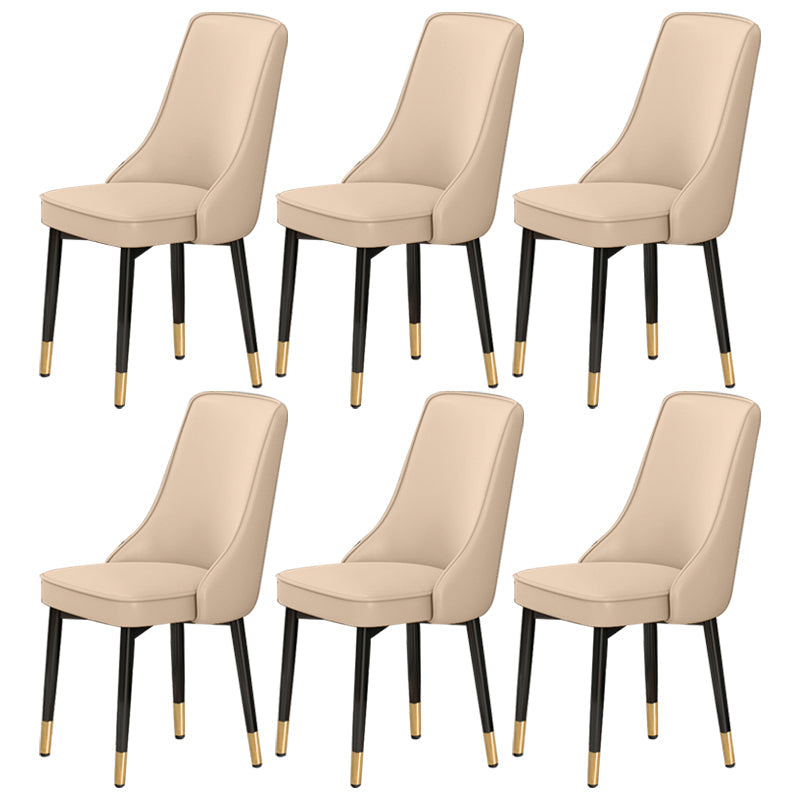 Scandinavian Style Metal Dining Chairs Dining Room Parsons Armless Chair Beige 6 Piece Set Brass Gold Clearhalo ' kitchen&dining_furn' 'Dining Chairs' 'Dining Tables & Seating' 'dining_chair' 'furn' 'furn_dining_chair' 'Furniture' 'furniture_dining_chair' 'Kitchen & Dining Furniture' 'kitchen' 3836708