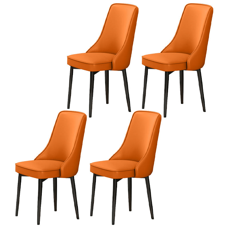 Scandinavian Style Metal Dining Chairs Dining Room Parsons Armless Chair Orange 4 Piece Set Black Clearhalo ' kitchen&dining_furn' 'Dining Chairs' 'Dining Tables & Seating' 'dining_chair' 'furn' 'furn_dining_chair' 'Furniture' 'furniture_dining_chair' 'Kitchen & Dining Furniture' 'kitchen' 3836710