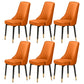 Scandinavian Style Metal Dining Chairs Dining Room Parsons Armless Chair Orange 6 Piece Set Brass Gold Clearhalo ' kitchen&dining_furn' 'Dining Chairs' 'Dining Tables & Seating' 'dining_chair' 'furn' 'furn_dining_chair' 'Furniture' 'furniture_dining_chair' 'Kitchen & Dining Furniture' 'kitchen' 3836714