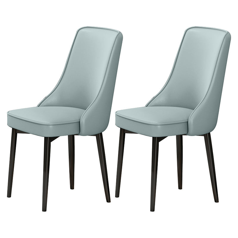 Scandinavian Style Metal Dining Chairs Dining Room Parsons Armless Chair Light Blue 2 Piece Set Black Clearhalo ' kitchen&dining_furn' 'Dining Chairs' 'Dining Tables & Seating' 'dining_chair' 'furn' 'furn_dining_chair' 'Furniture' 'furniture_dining_chair' 'Kitchen & Dining Furniture' 'kitchen' 3836715