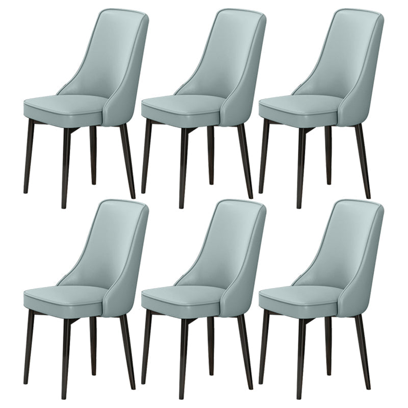 Scandinavian Style Metal Dining Chairs Dining Room Parsons Armless Chair Light Blue 6 Piece Set Black Clearhalo ' kitchen&dining_furn' 'Dining Chairs' 'Dining Tables & Seating' 'dining_chair' 'furn' 'furn_dining_chair' 'Furniture' 'furniture_dining_chair' 'Kitchen & Dining Furniture' 'kitchen' 3836717